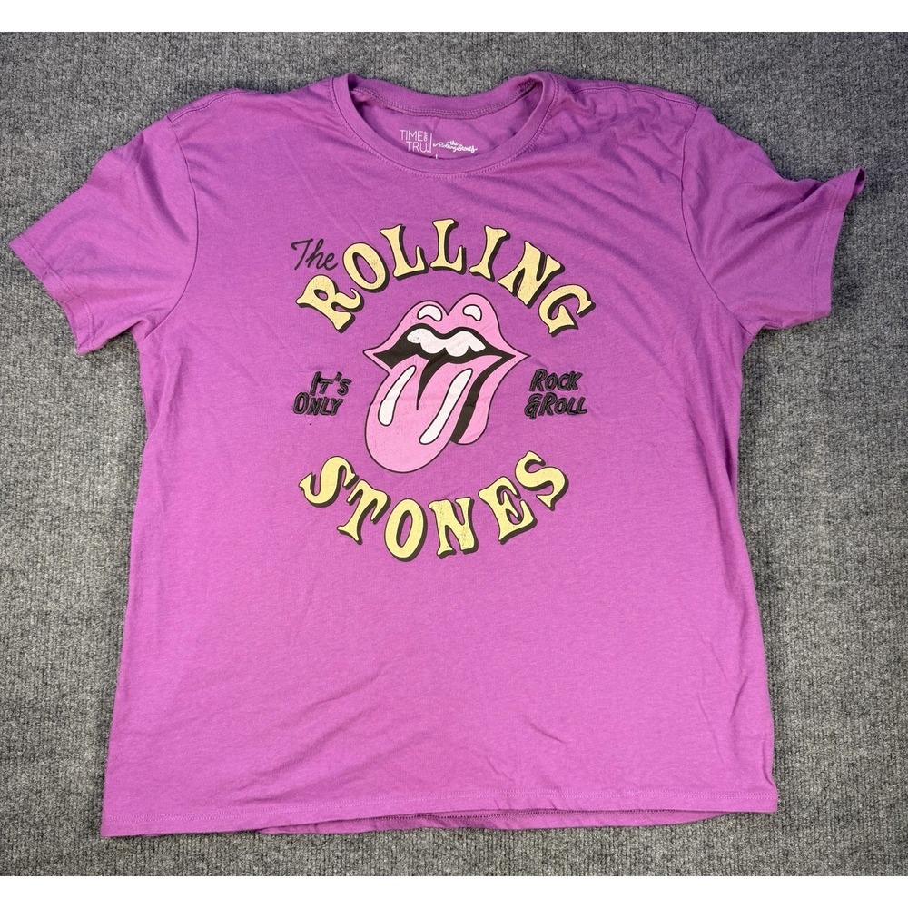 The Rolling Stones T Shirt Women's Size Large Concert Tour Band Music  Purple‎